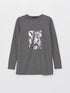 LC Waikiki Crew Neck Printed Long Sleeve Women's T-shirt
